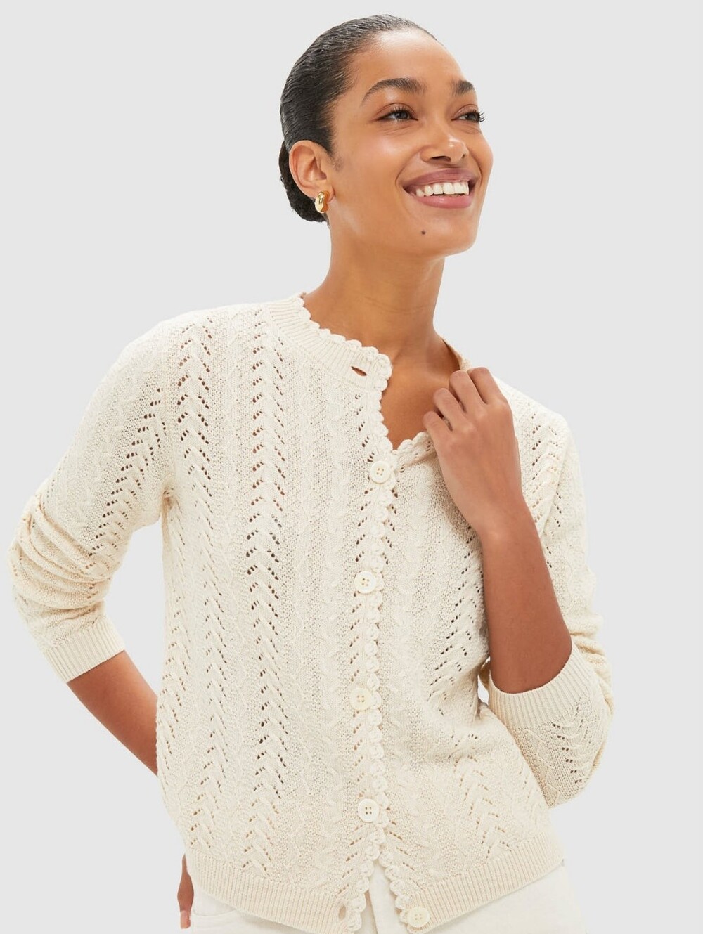NWT Alex Mill Annalise Pointelle Cardigan Size M